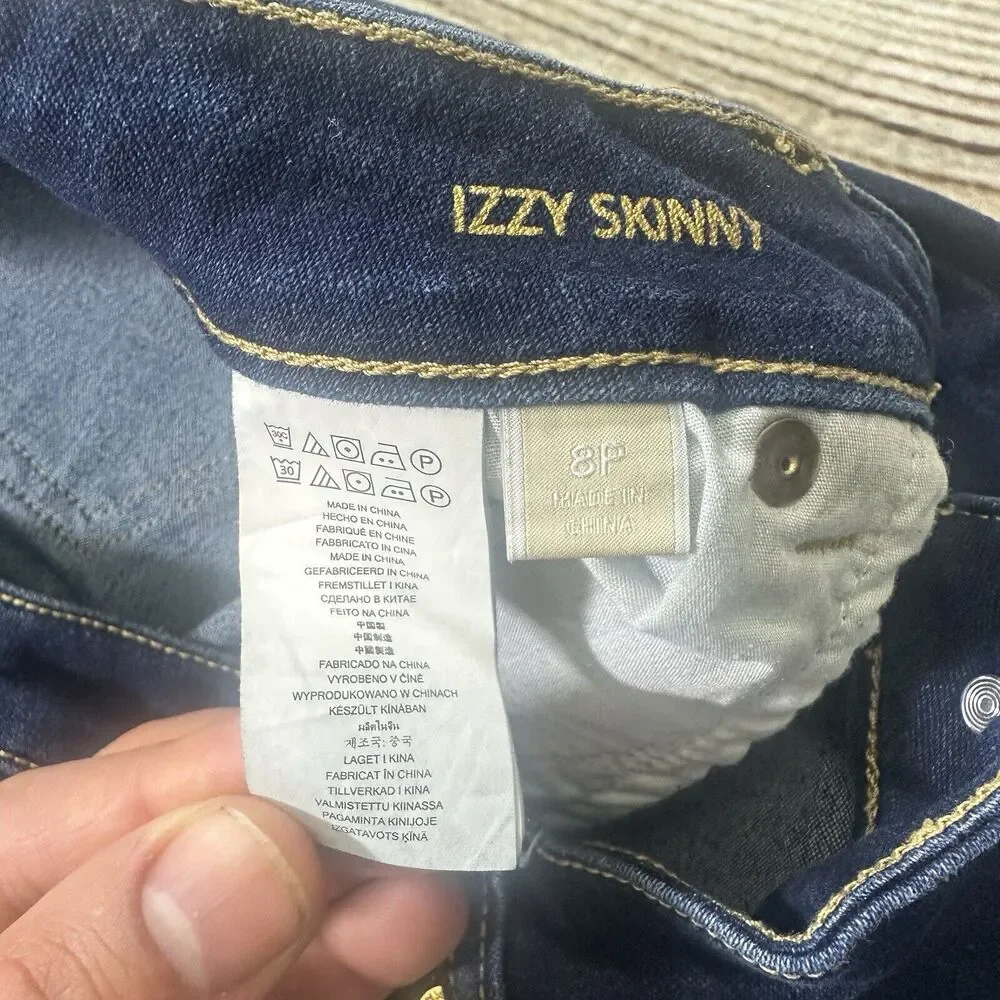 MICHAEL KORS Womens Jeans 8P Blue Izzy Skinny Dark Blue Stretch Denim Mid Rise‎